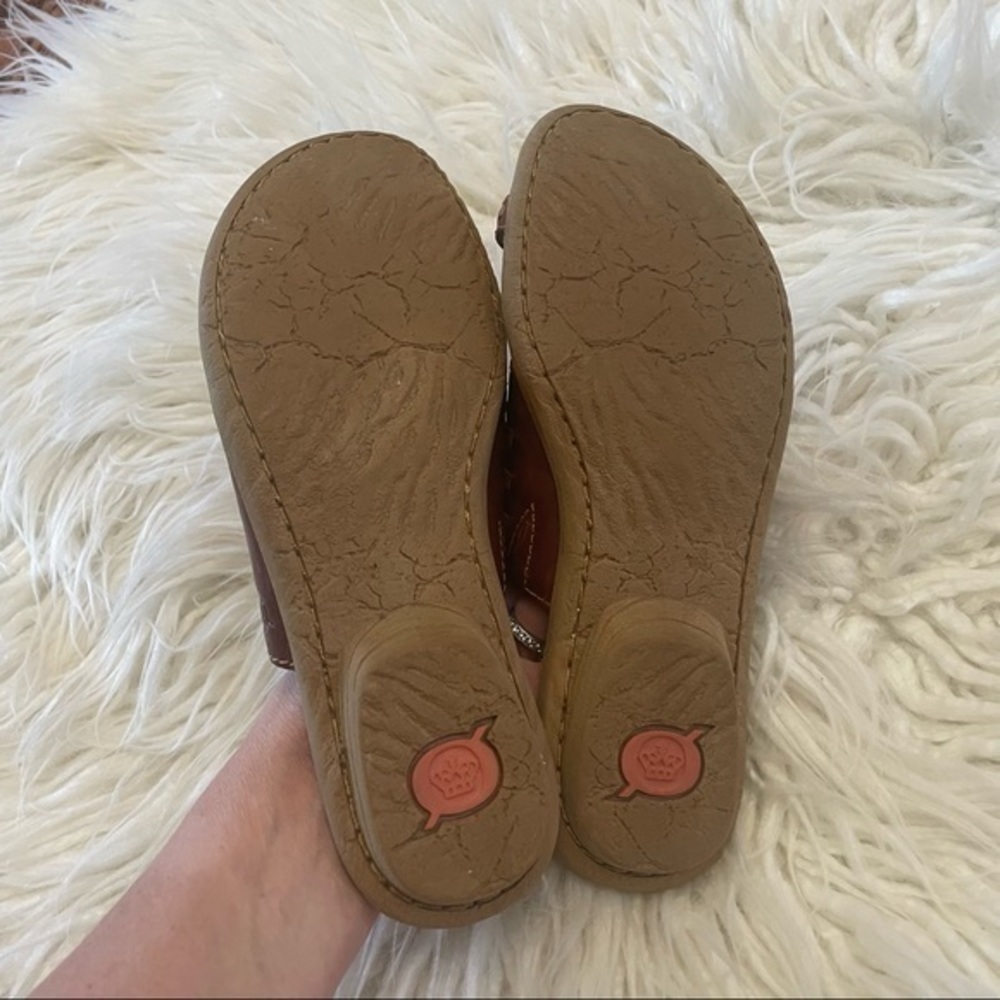 Born brown woven leather sandals comfort ladies size 7 - Picture 3 of 8